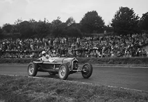 Alfa Romeo of Kenneth Evans racing at Crystal Palace, London, 1939. Artist: Bill Brunell