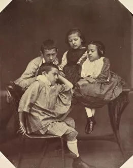 Alfons, Eugen, Marie, and Hermine Antoine, 1850s-60s. Creator: Franz Antoine