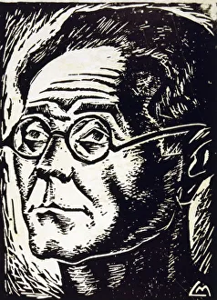 Draftsman Prints: Alfonso Rodriguez Castelao (1886-1950) Spanish writer and draftsman, on a cover of Voveroj