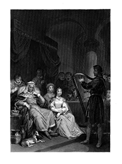 Aelfred Prints: Alfred before the Danish General, (1860). Artist: JM Wright