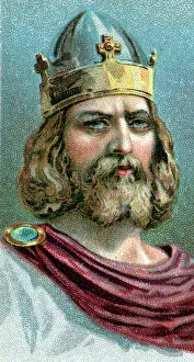 Chromolithograph Collection: Alfred the Great (849-899), Anglo-Saxon king of Wessex from 871, (c1920)