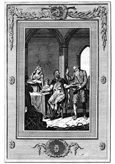 Aelfred Gallery: Alfred The Great dividing his loaf with a poor pilgrim, 9th century, (1772)