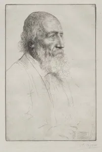 Alfred Lord Tennyson. Creator: Alphonse Legros (French, 1837-1911)