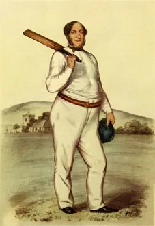Cricket Prints: Alfred Mynn, 1852, (1947). Creator: John Corbett Anderson