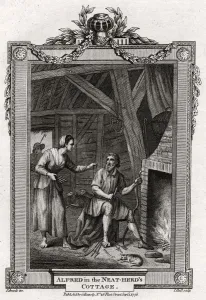 Images Dated 16th December 2005: Alfred in the Neat-Herds Cottage, 1776. Artist: I Hall