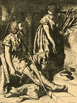 Aelfred Gallery: Alfred in the Neat-herds Hut, late 19th century. Creator: Pearson