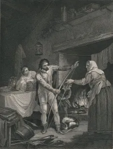 Aelfred Gallery: Alfred in the Neatherds Cottage, (mid 19th century). Creator: J Rogers