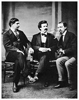 James D Horan Collection: Alfred Townsend, Mark Twain and David Gray, 1871 (1955)