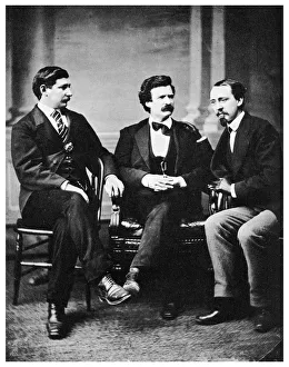 Alfred Townsend, Mark Twain and David Gray, 1871 (1955)