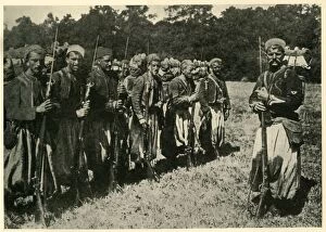 Bayonets Collection: Algerian tirailleurs known as Turcos, First World War, 1915, (c1920). Creator: Unknown