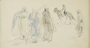 Algerian Prints: Algerians in traditional costume, 1922. Creator: Marius Bauer