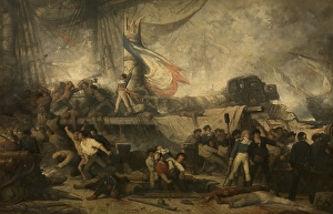 Ragged Prints: The Algesiras at the Battle of Trafalgar, 1879. Creator: Hendrik Frans Schaefels