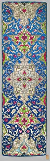 Thread Gallery: Alhambra textile panel with double border, France, about 1865