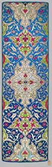 Thread Gallery: Alhambra textile panel with double border, France, about 1865
