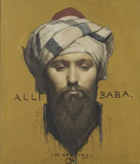 Gold Und White Colours On Paper Prints: Ali Baba. Artist: Hawkins, Louis Welden (1849-1910)