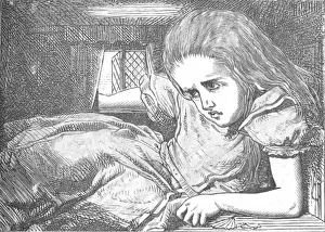 Nonsense Prints: Alice, as she grows larger, 1889. Artist: John Tenniel