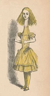 Humour Collection: Alice with a long neck, 1889. Artist: John Tenniel