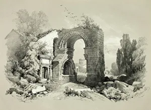 Harding Jd Prints: Aliscamps, W. Arles, from Picturesque Selections, 1860. Creator: James Duffield Harding