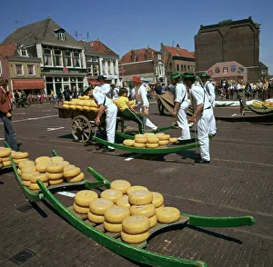 Cheese Prints: Alkmaar cheese market in Holland