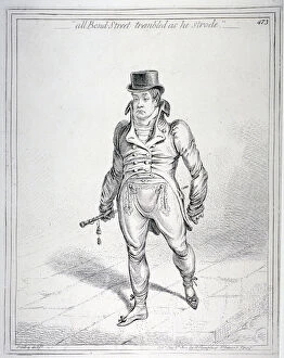 James Gillray Collection: All Bond Street trembled as he strode, 1802. Artist: James Gillray