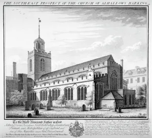 West Prints: All Hallows-by-the-Tower Church, London, 1736. Artist: William Henry Toms