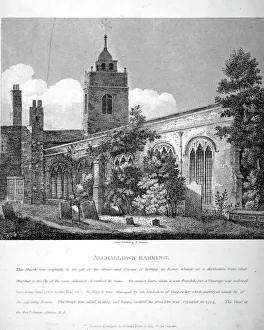 Pearson Prints: All Hallows-by-the-Tower Church, London, 1810. Artist: William Pearson