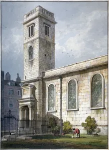 George Shepherd Prints: All Hallows Church, Lombard Street, London, 1811. Artist: George Shepherd