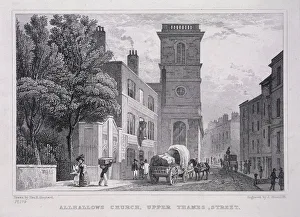 Hinchcliff Prints: All Hallows the Great, London, c1829. Artist: J Hinchcliff