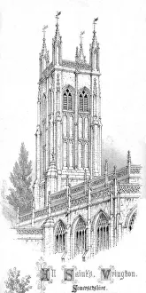 All Saints Church Prints: All Saints Church. Wrington. Somersetshire. c1850s