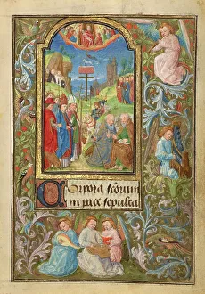 Harpist Prints: All Saints; Prayer Book of Charles the Bold, 1469. Creator: Lieven van Lathem