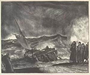 Lithograph In Black On Wove Paper Collection: Allan Donn Puts to Sea, 1923. Creator: George Wesley Bellows