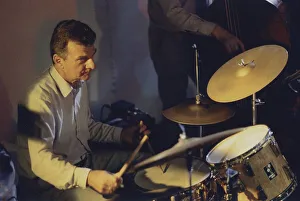 Drum Kit Prints: Allan Ganley, Old Dot Jazz House, Cambridge, August 1991. Creator: Brian Foskett