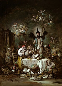 Corrupt Gallery: Allegorical caprice. The Avarice, 1852. Artist: Lucas Velazquez, Eugenio (1817-1870)