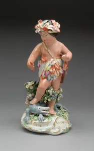 Soft Paste Prints: Allegorical Figure of America, Derby, 1770 / 80. Creator: Derby Porcelain Manufactory