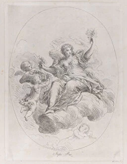 Allegorical figure on a cloud with putti, after Stefano Pozzi, ca. 1745-1802