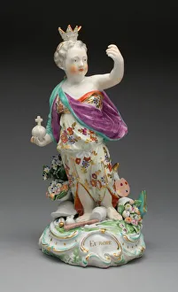 Soft Paste Prints: Allegorical Figure of Europe, Derby, 1770 / 80. Creator: Derby Porcelain Manufactory