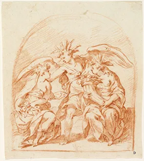 Pomona Prints: Allegorical Figure of Summer Flanked by Pomona and Ceres, c. 1630