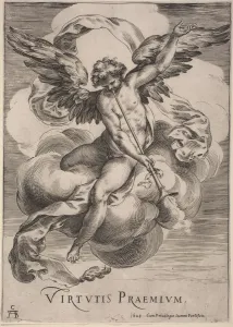 Latin Prints: An Allegorical Figure: Virtutis Praemium, 1628. Creator: Cherubino Alberti