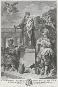 Duc De Bourgogne Prints: Allegorical portrait of Felipe el Bueno (Philip the Good Duke of Burgundy) founder of