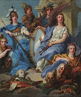 World History Prints: Allegorical portrait of Louis XV. Creator: Van Loo, Amedee (1719-1795)