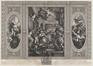 James Vi Prints: An allegorical scene showing the benefits of James reign at center