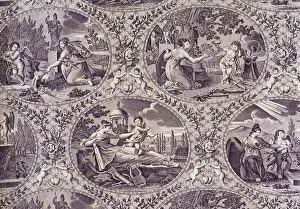 Allegorie al Amour (Homage to Love) (Furnishing Fabric), Nantes, c. 1815