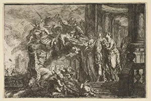 Assistance Gallery: Allegorie sur la Convalescence du Dauphin, 1752. Creator: Gabriel de Saint-Aubin