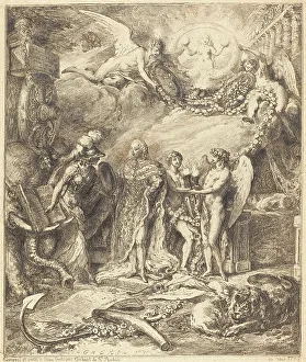 Gabriel Jacques De Saint Aubin Prints: Allegorie sur la mariage du Comte de Provence, 1771. Creator: Gabriel de Saint-Aubin