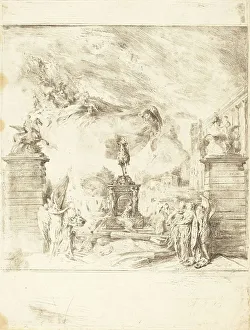 Roulette Prints: Allegorie sur l'Erection de la Statue de Louis XV (Allegory on the Establishment of a)