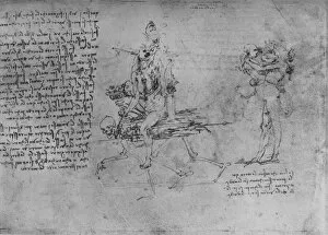 Sketchbook Collection: Two Allegories of Envy, c1480 (1945). Artist: Leonardo da Vinci