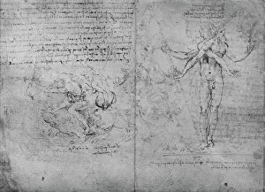 Handwriting Collection: Allegories of Pleasure and Pain and of Envy, c1480 (1945). Artist: Leonardo da Vinci