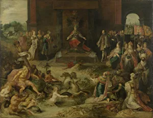 Francken Prints: Allegory on the Abdication of Emperor Charles V in Brussels 25 October 1555