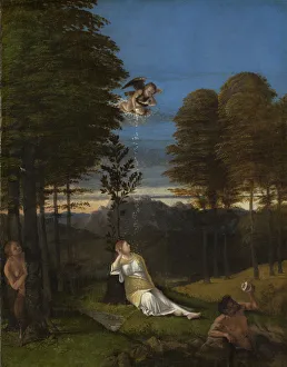 Lotto Prints: Allegory of Chastity or The dream of a young girl, ca 1506