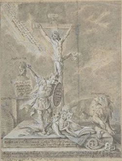 Allegory of Christian Virtues, 1746. Creator: Johann Elias Ridinger Allegory of Christian Virtues, 1746. Creator: Johann Elias Ridinger